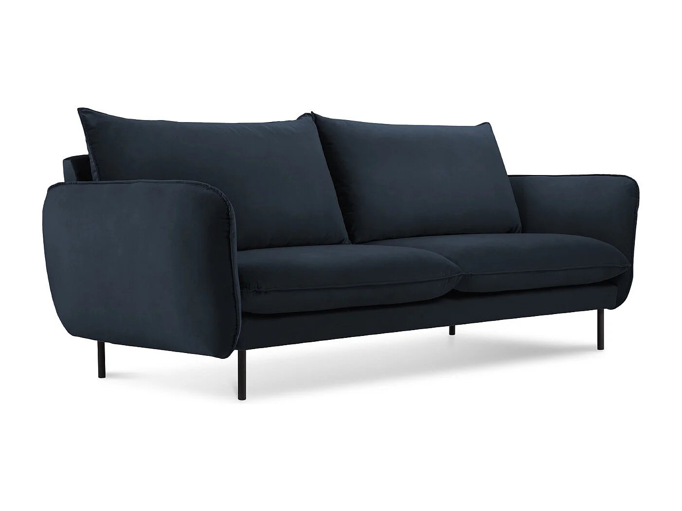 Cosmopolitan Design - Sofa, "Vienna" 2 miejsca welur, niebieski ciemny - 160x92x95cm 3742741 - obrazek 1