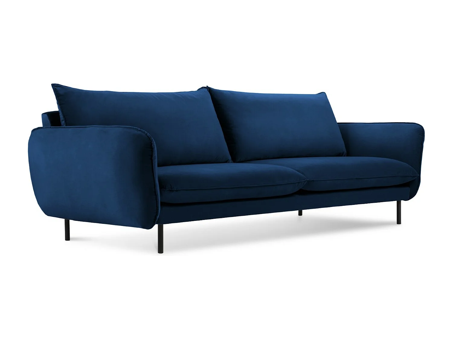 Cosmopolitan Design - Sofa, "Vienna" 4 miejsca welur, błękit królewski - 230x92x95cm 3742756 - obrazek 1