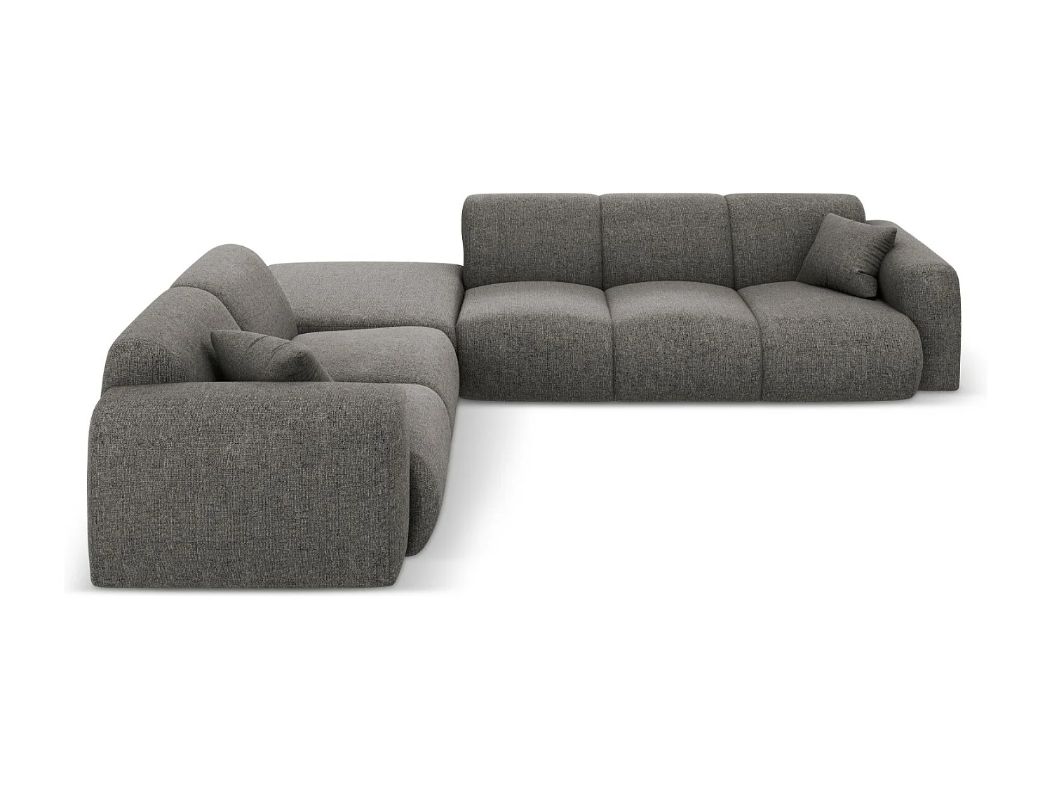 Cosmopolitan Design - Narożnik lewy, "Nolio" 4 miejsca szenil, szary - 315x250x72cm 3742772 - obrazek 1