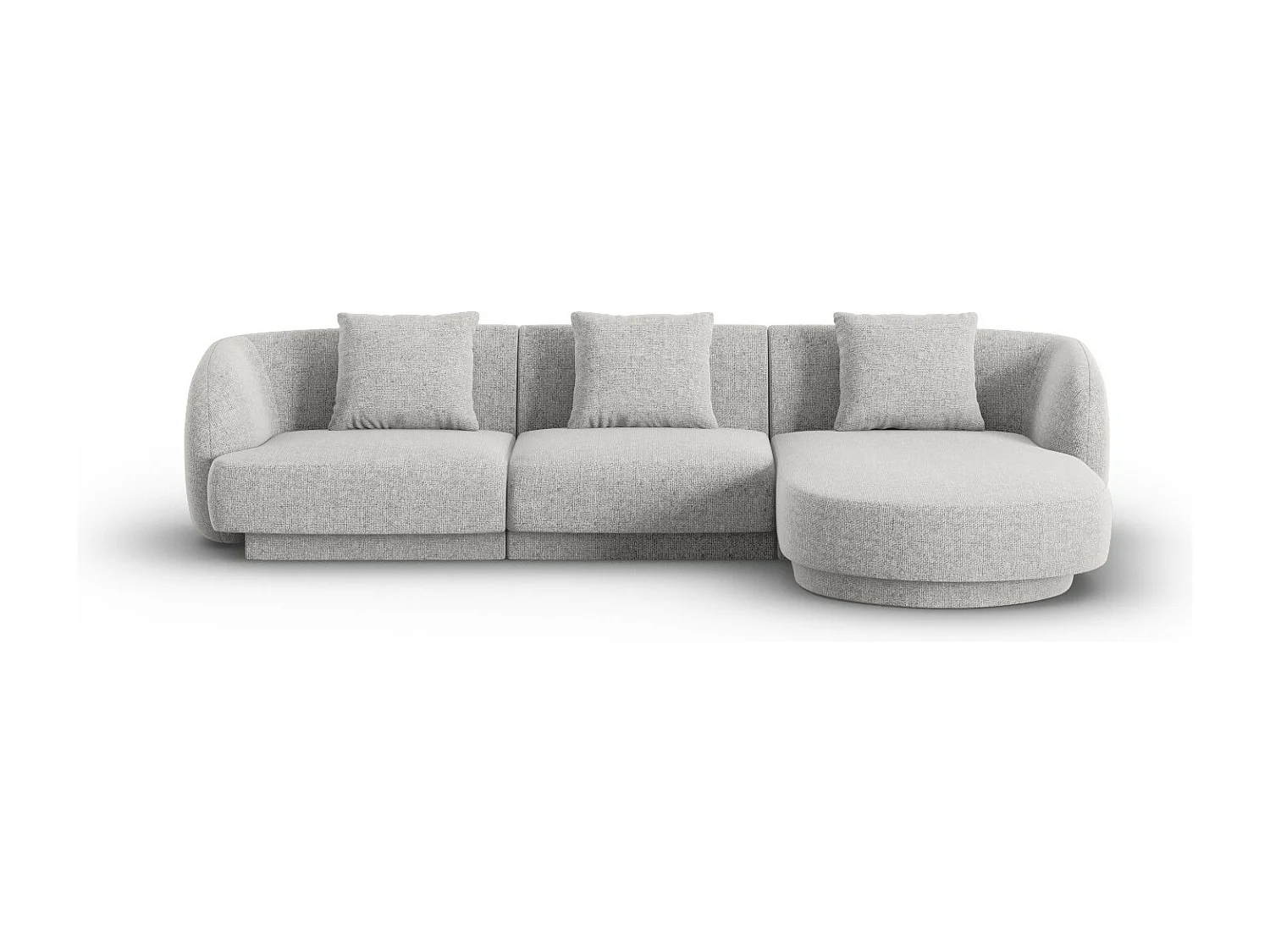 Cosmopolitan Design - Narożnik prawy, "Tulum" 4 miejsca szenil, szary jasny - 255x156x70cm 3742789 - obrazek 1