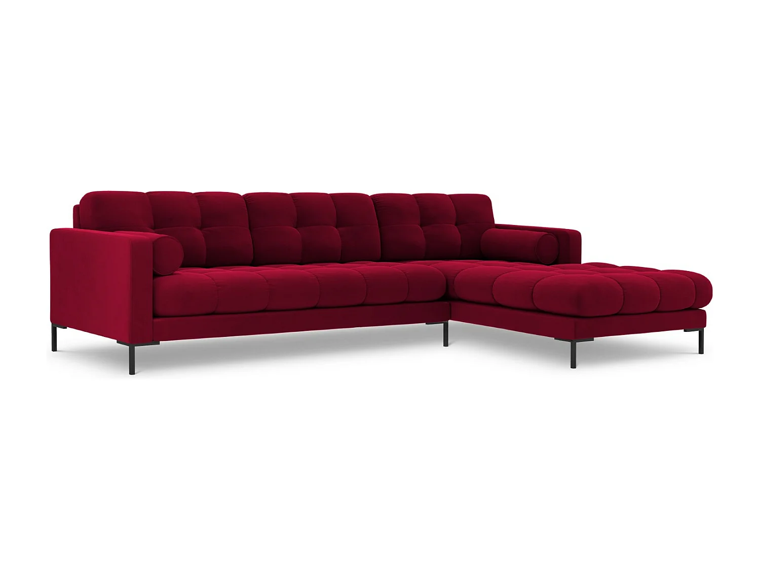 Cosmopolitan Design - Narożnik prawy, "Bali" 5 miejsc welur, czerwony - 293x185x75cm 3742784 - obrazek 1