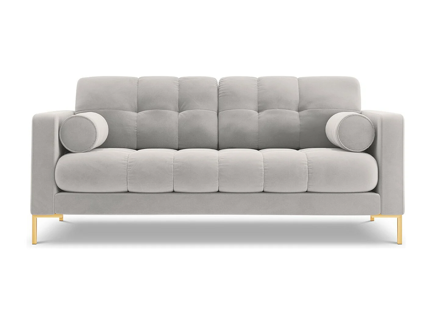 Cosmopolitan Design - Sofa, "Bali" 2 miejsca welur, srebrny - 152x92x75cm 3742837 - obrazek 1
