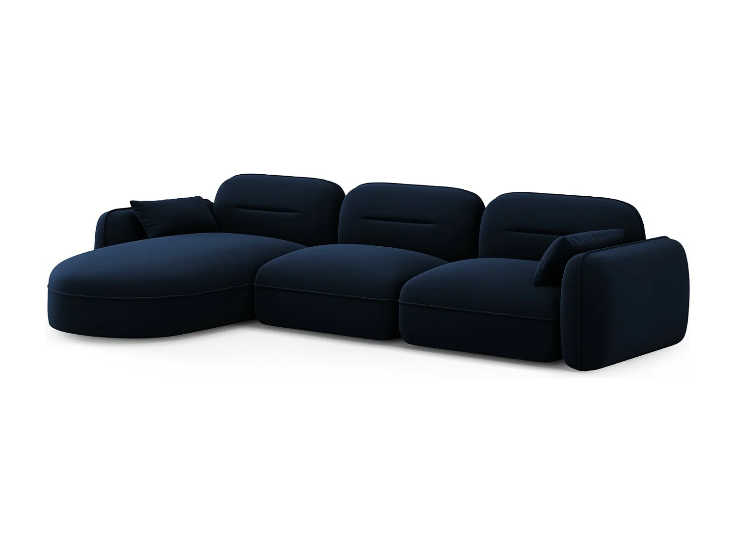 Cosmopolitan Design – Narożnik lewy panoramiczny, „Sydney” 4 miejsca welur, błękit królewski – 320x165x70cm 3742849