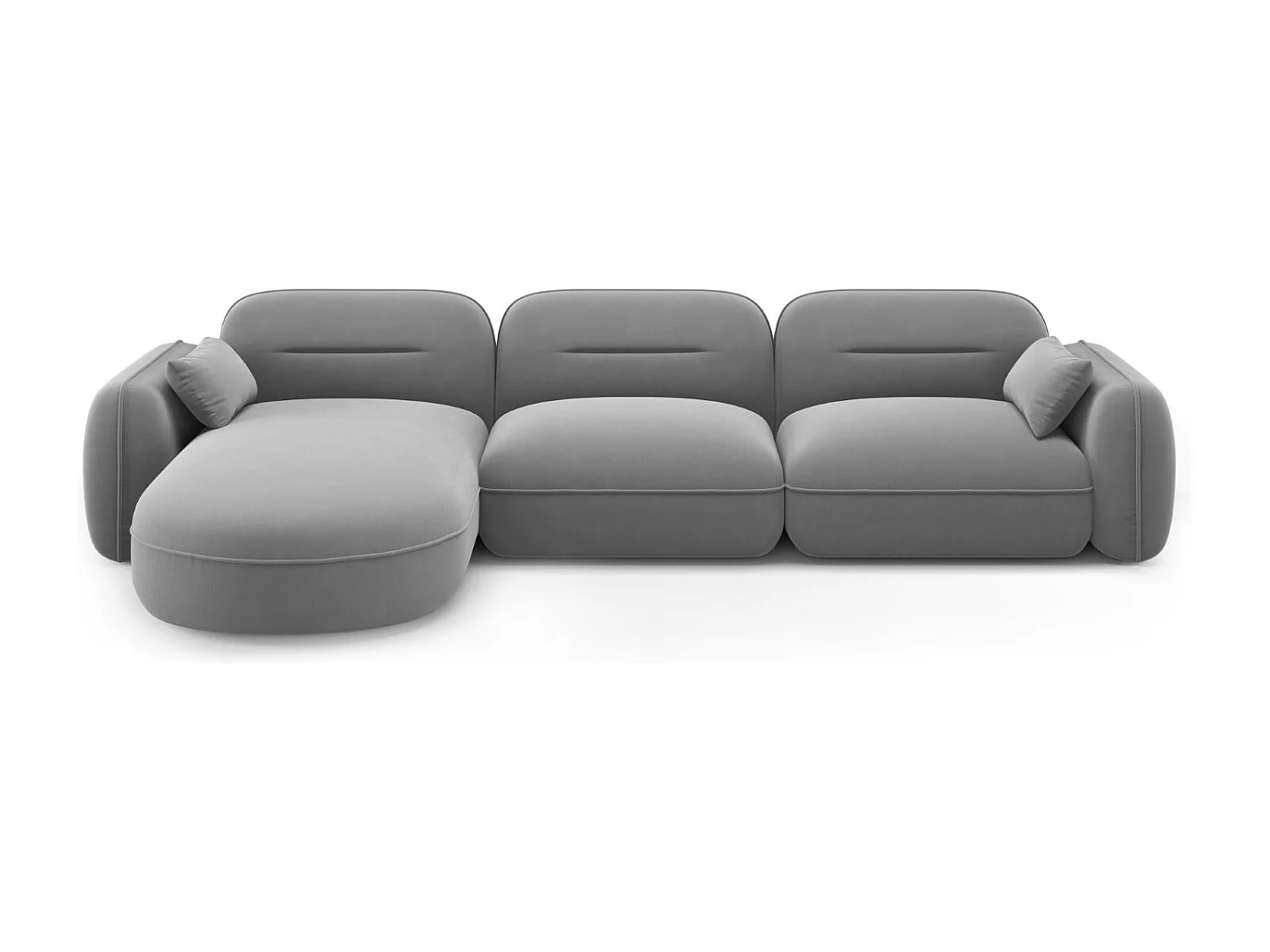 Cosmopolitan Design – Narożnik lewy panoramiczny, „Sydney” 4 miejsca welur, szary jasny – 320x165x70cm 3742860