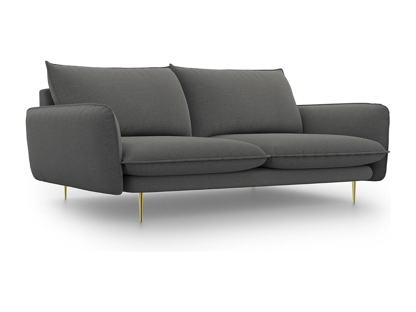 Cosmopolitan Design - Sofa, "Vienna" 3 miejsca tkanina strukturalna, szary ciemny - 200x92x95cm 3742877 - obrazek 1