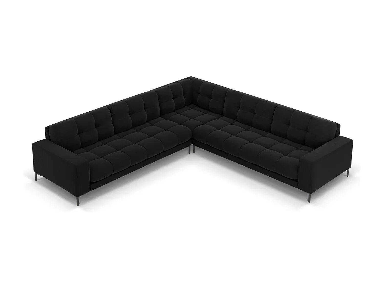 Cosmopolitan Design - Narożnik symetryczny, "Bali" 6 miejsc welur, czarny - 256x256x75cm 3742900 - obrazek 1