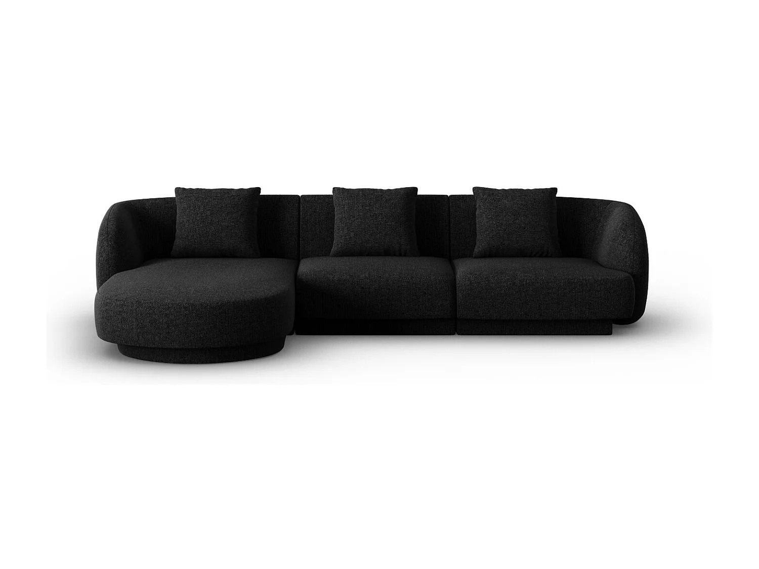 Cosmopolitan Design - Narożnik lewy, "Tulum" 4 miejsca szenil, czarny - 255x156x70cm 3742906 - obrazek 1