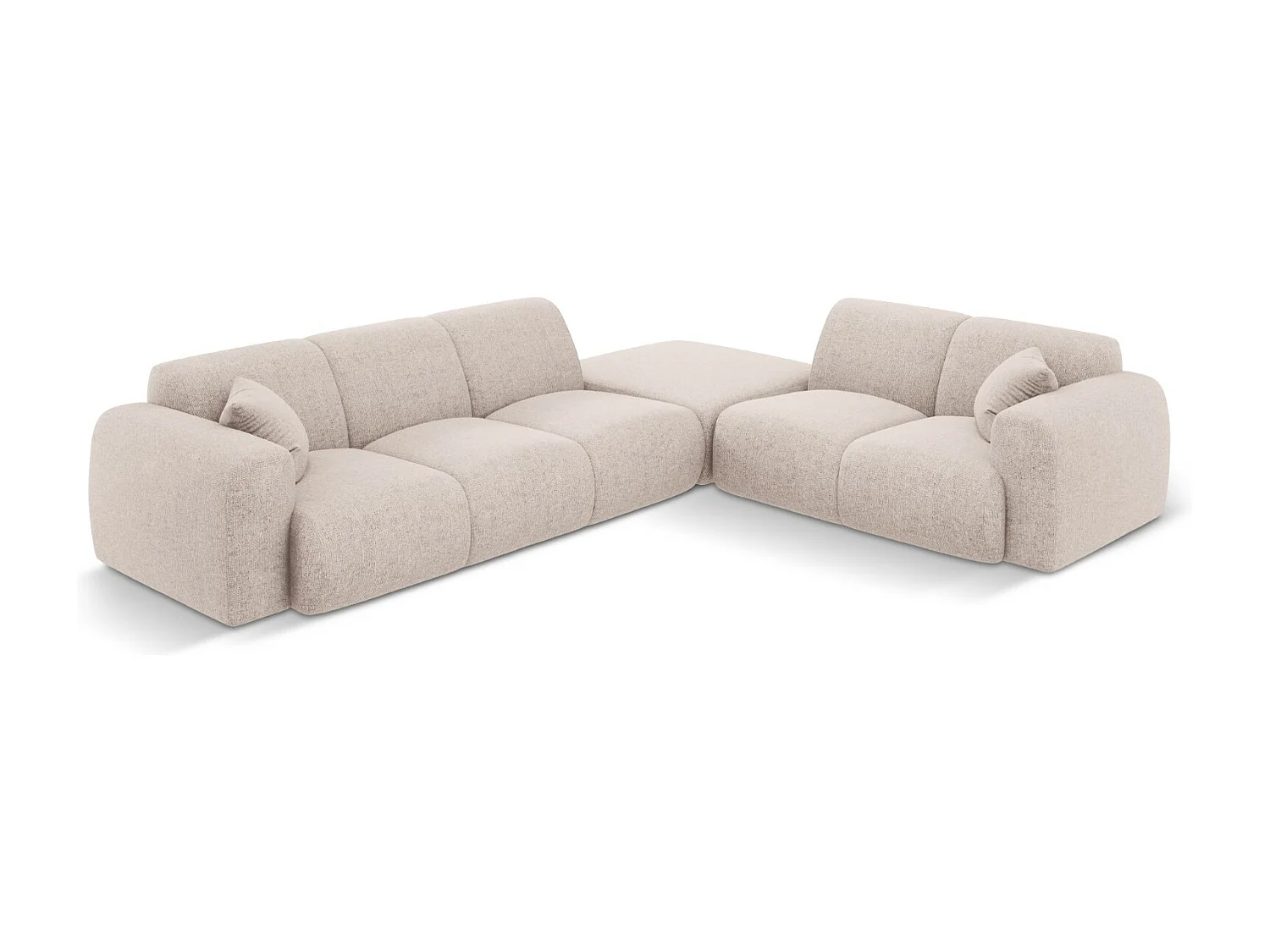 Cosmopolitan Design – Narożnik prawy, „Nolio” 4 miejsca szenil, beż – 315x250x72cm 3742930