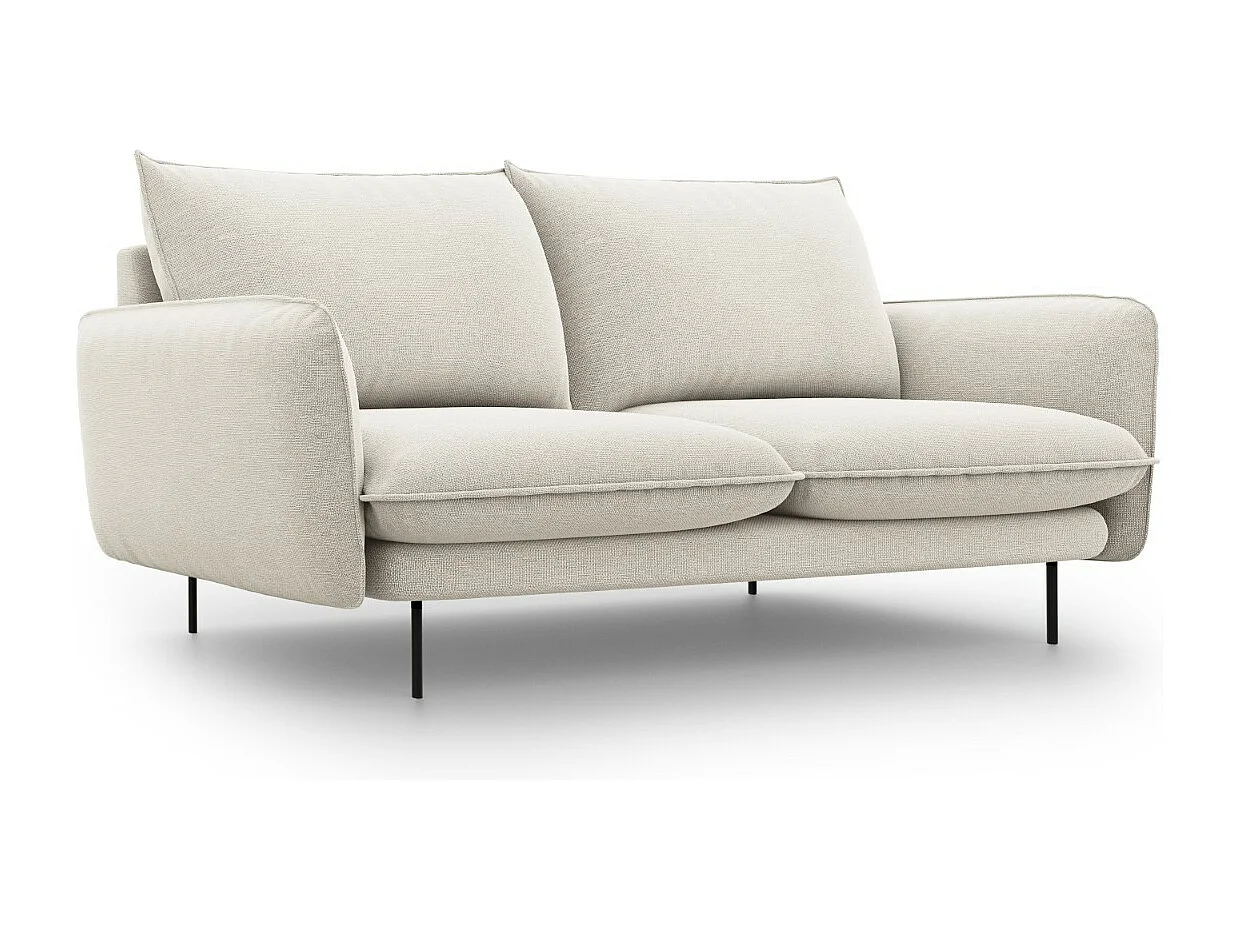 Cosmopolitan Design - Sofa, "Vienna" 2 miejsca tkanina strukturalna, beż jasny - 160x92x95cm 3742931 - obrazek 1