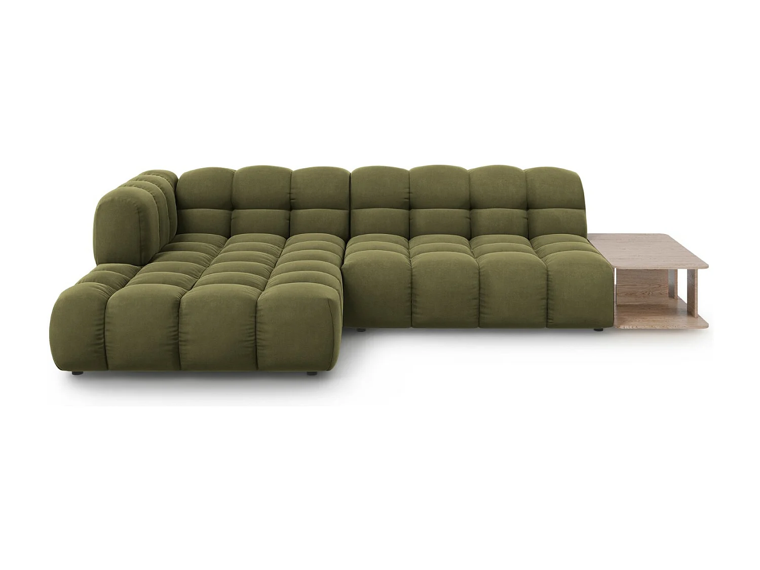 Cosmopolitan Design – Narożnik lewy panoramiczny, „Sky” 4 miejsca welur, zielony jasny – 297x162x75cm 3742936