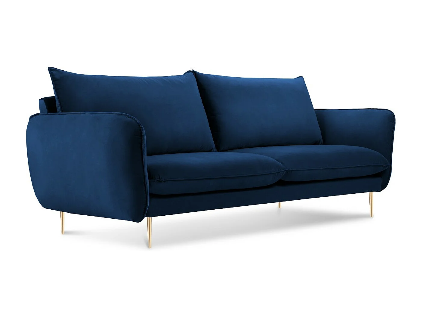 Cosmopolitan Design - Sofa, "Vienna" 2 miejsca welur, błękit królewski - 160x92x95cm 3742953 - obrazek 1