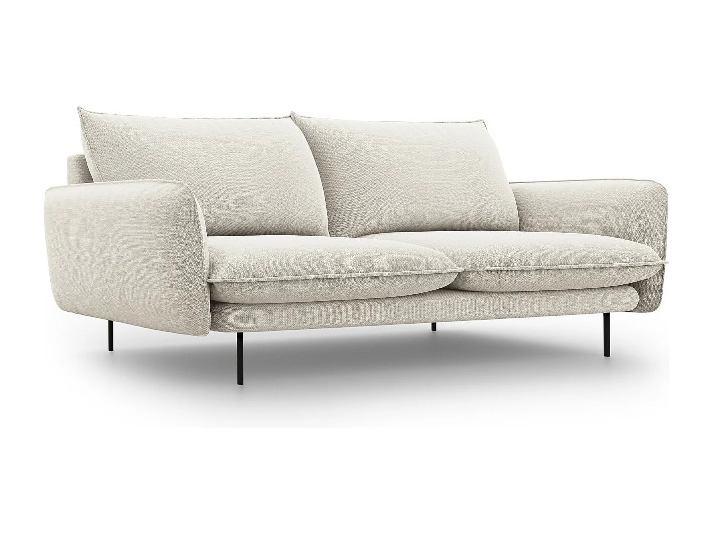 Cosmopolitan Design - Sofa, "Vienna" 3 miejsca tkanina strukturalna, beż jasny - 200x92x95cm 3742975 - obrazek 1