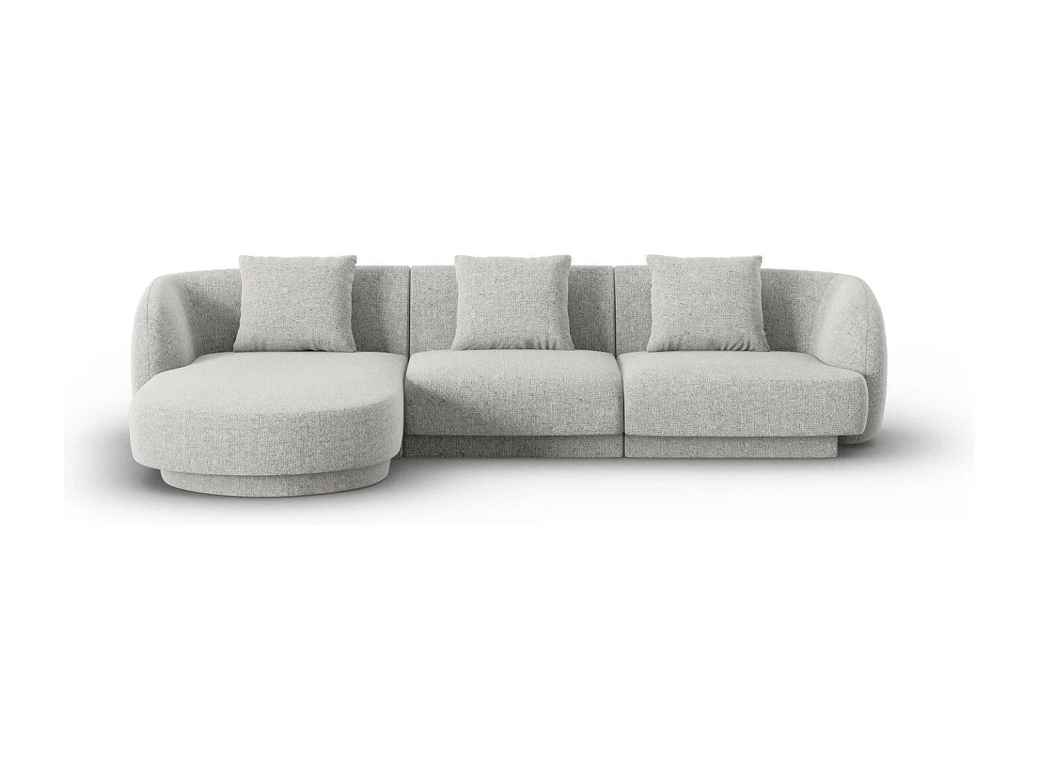 Cosmopolitan Design - Narożnik lewy, "Tulum" 4 miejsca szenil, szary jasny - 255x156x70cm 3742994 - obrazek 1