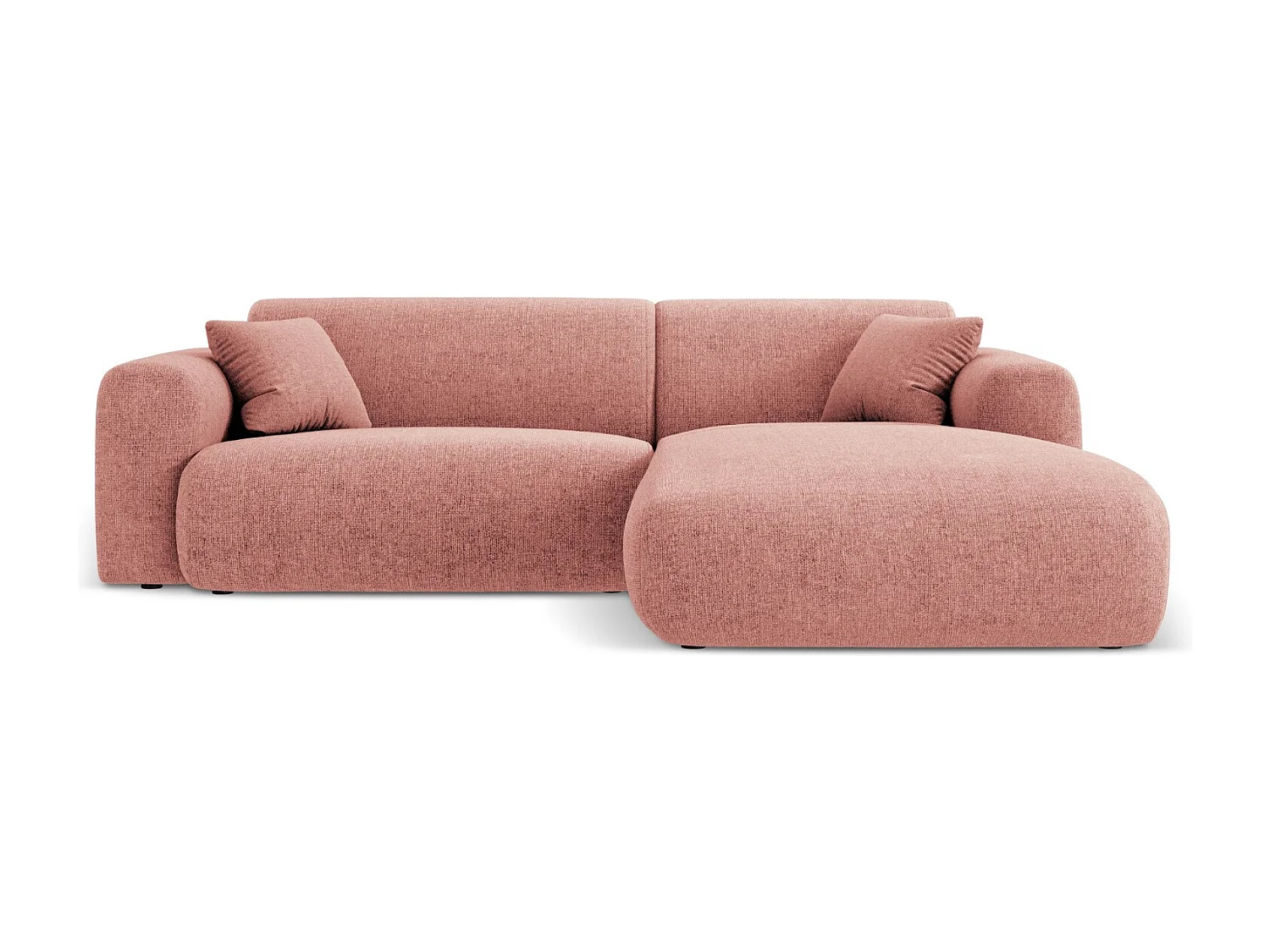 Cosmopolitan Design – Narożnik prawy, „Nolio” 4 miejsca szenil, róż – 235x170x72cm 3743026