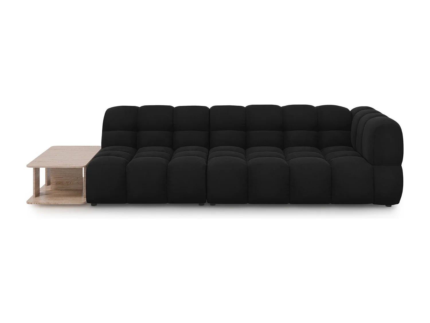 Cosmopolitan Design - Sofa modułowa bok lewy, "Sky" 4 miejsca welur, czarny - 297x102x75cm 3743066 - obrazek 1