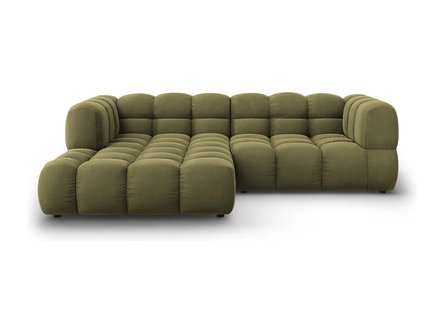 Cosmopolitan Design – Narożnik lewy panoramiczny, „Sky” 3 miejsca welur, zielony jasny – 244x162x75cm 3743071