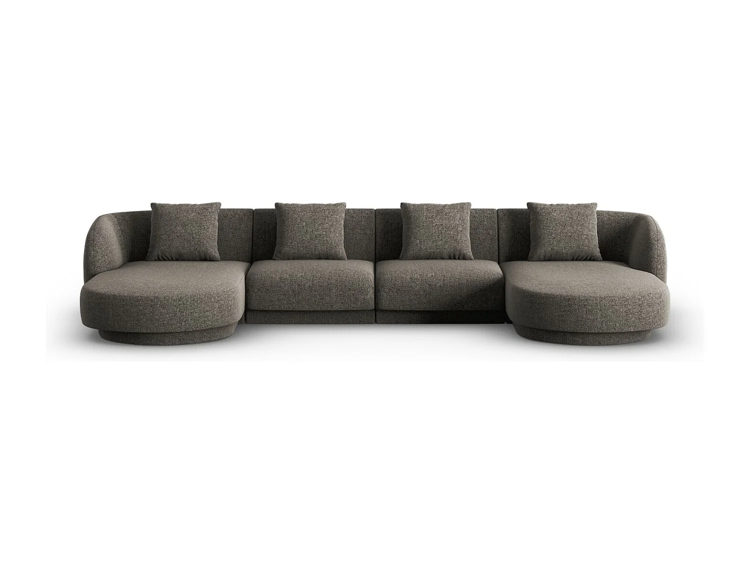 Cosmopolitan Design - Sofa panoramiczna, "Tulum" 5 miejsc szenil, szary - 330x156x70cm 3743085 - obrazek 1