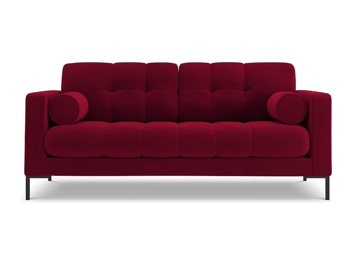 Cosmopolitan Design - Sofa, "Bali" 2 miejsca welur, czerwony - 152x92x75cm 3743083 - obrazek 1