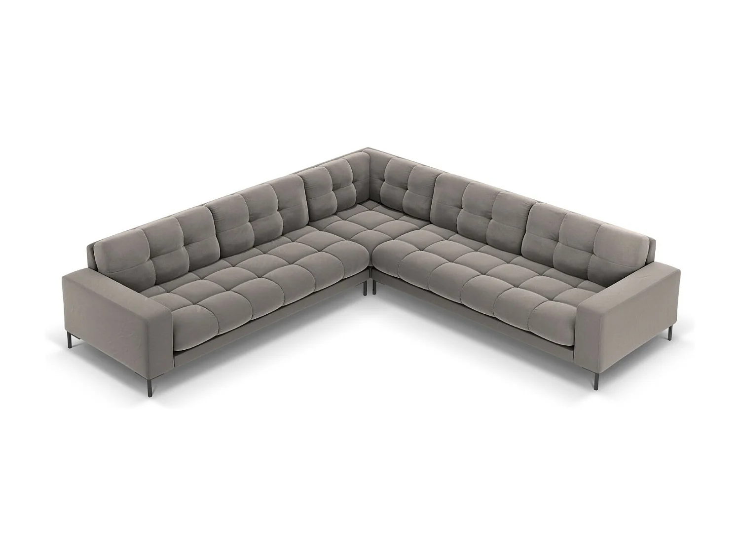 Cosmopolitan Design - Narożnik symetryczny, "Bali" 6 miejsc welur, szary jasny - 256x256x75cm 3743088 - obrazek 1