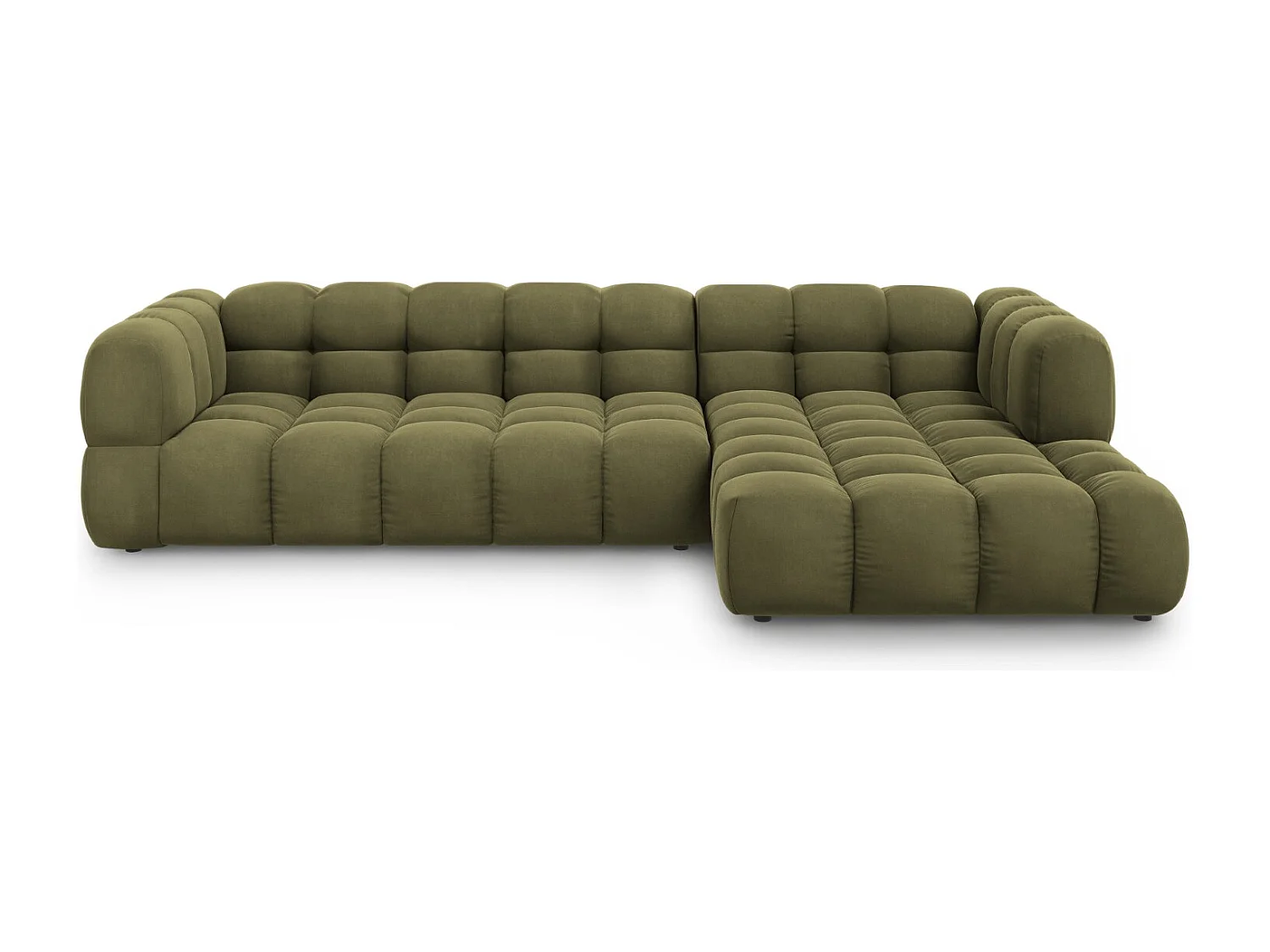 Cosmopolitan Design - Narożnik prawy panoramiczny, "Sky" 4 miejsca welur, zielony jasny - 300x162x75cm 3743093 - obrazek 1