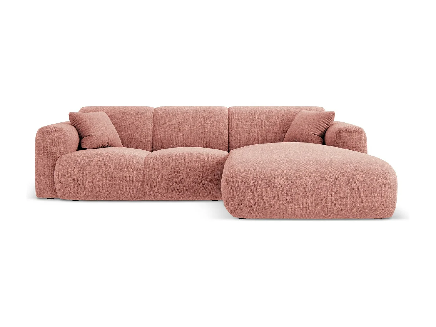 Cosmopolitan Design – Narożnik prawy, „Nolio” 4 miejsca szenil, róż – 260x170x72cm 3743103