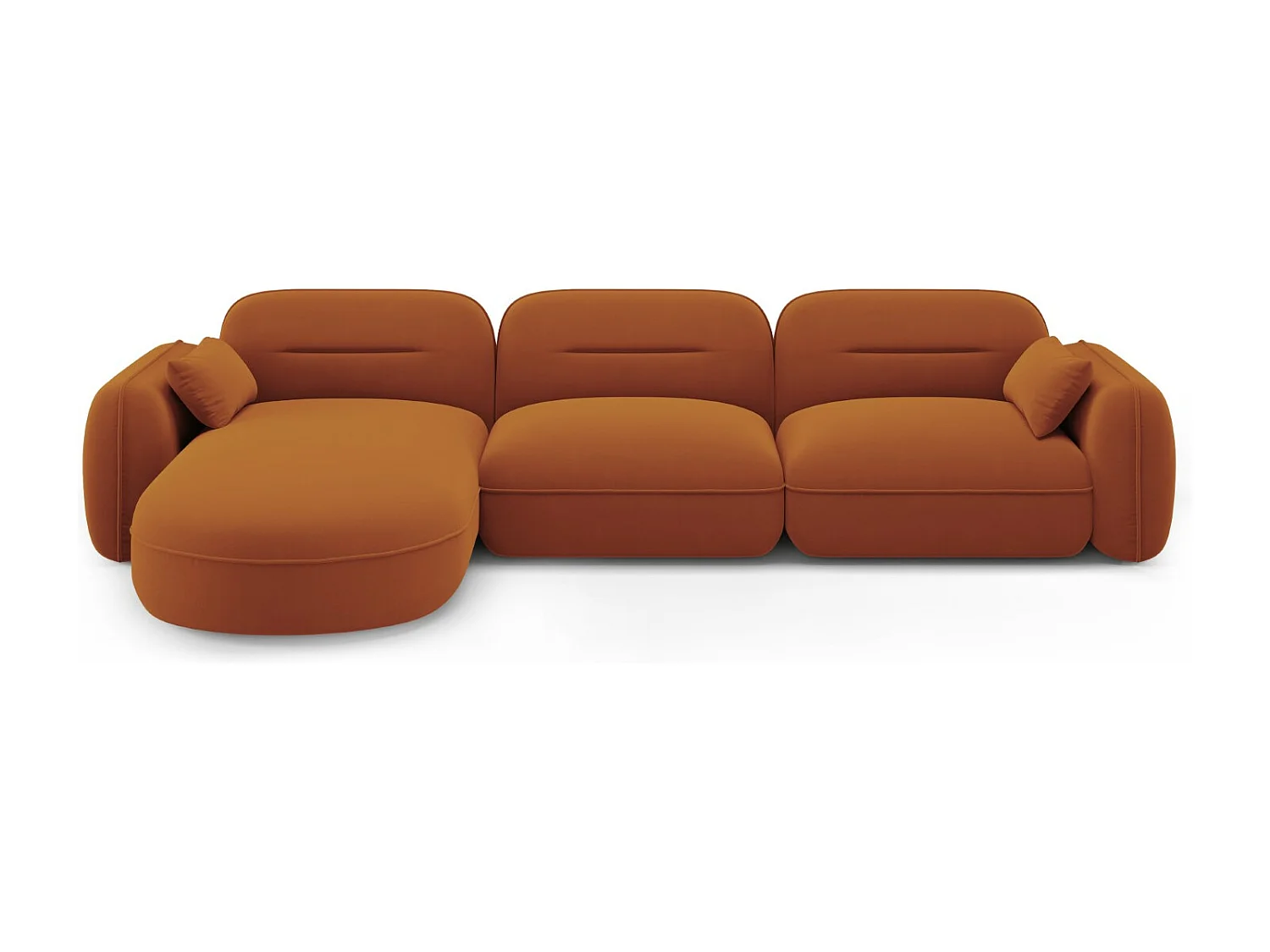 Cosmopolitan Design - Narożnik lewy panoramiczny, "Sydney" 4 miejsca welur, terakota - 320x165x70cm 3743107 - obrazek 1