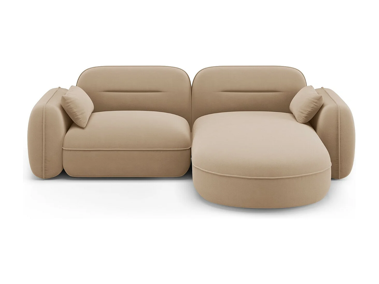 Cosmopolitan Design - Narożnik prawy panoramiczny, "Sydney" 3 miejsca welur, piasek - 230x165x70cm 3743110 - obrazek 1