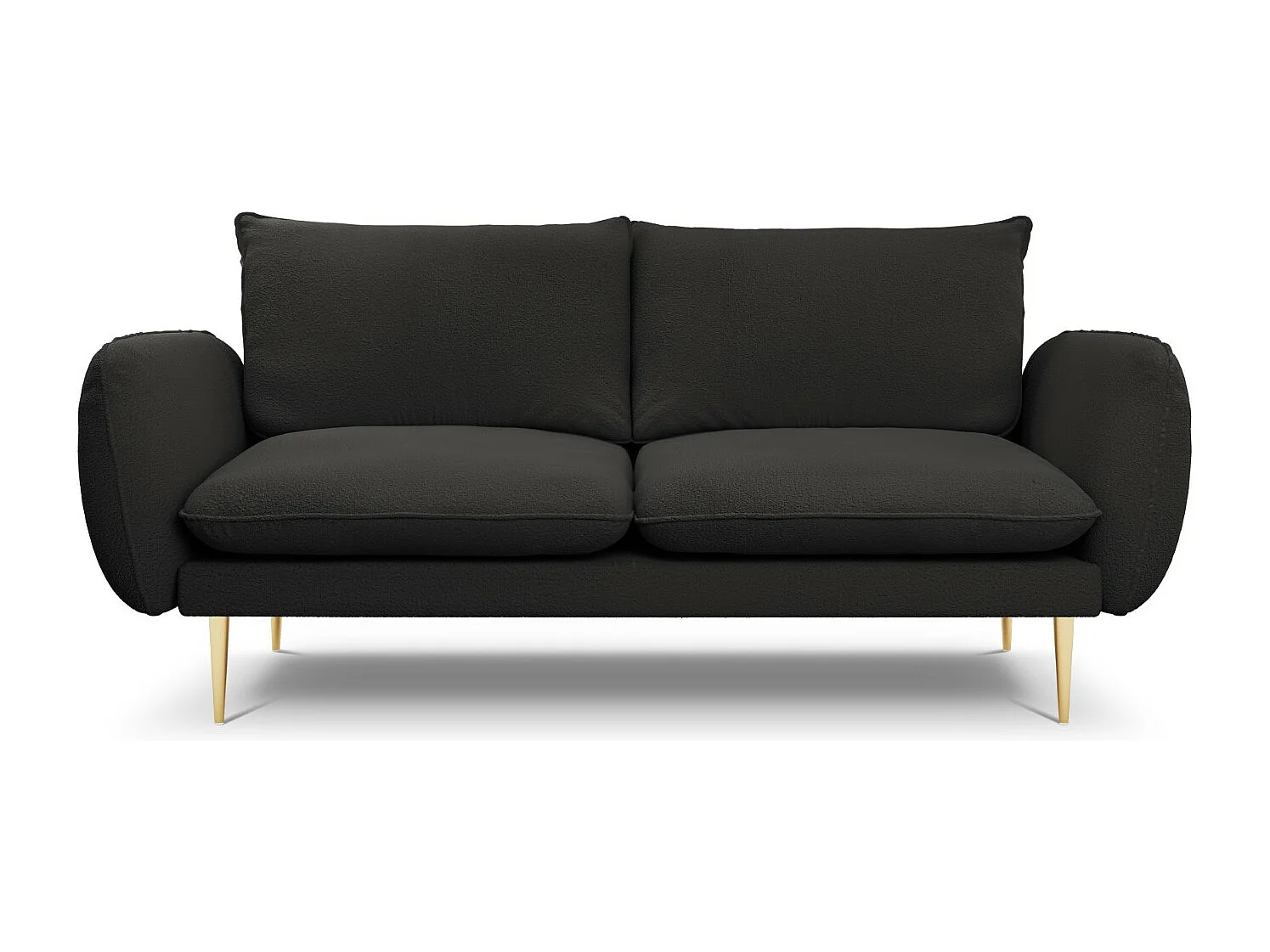 Cosmopolitan Design - Sofa, "Vienna" 2 miejsca boucle, czarny - 160x92x95cm 3743129 - obrazek 1