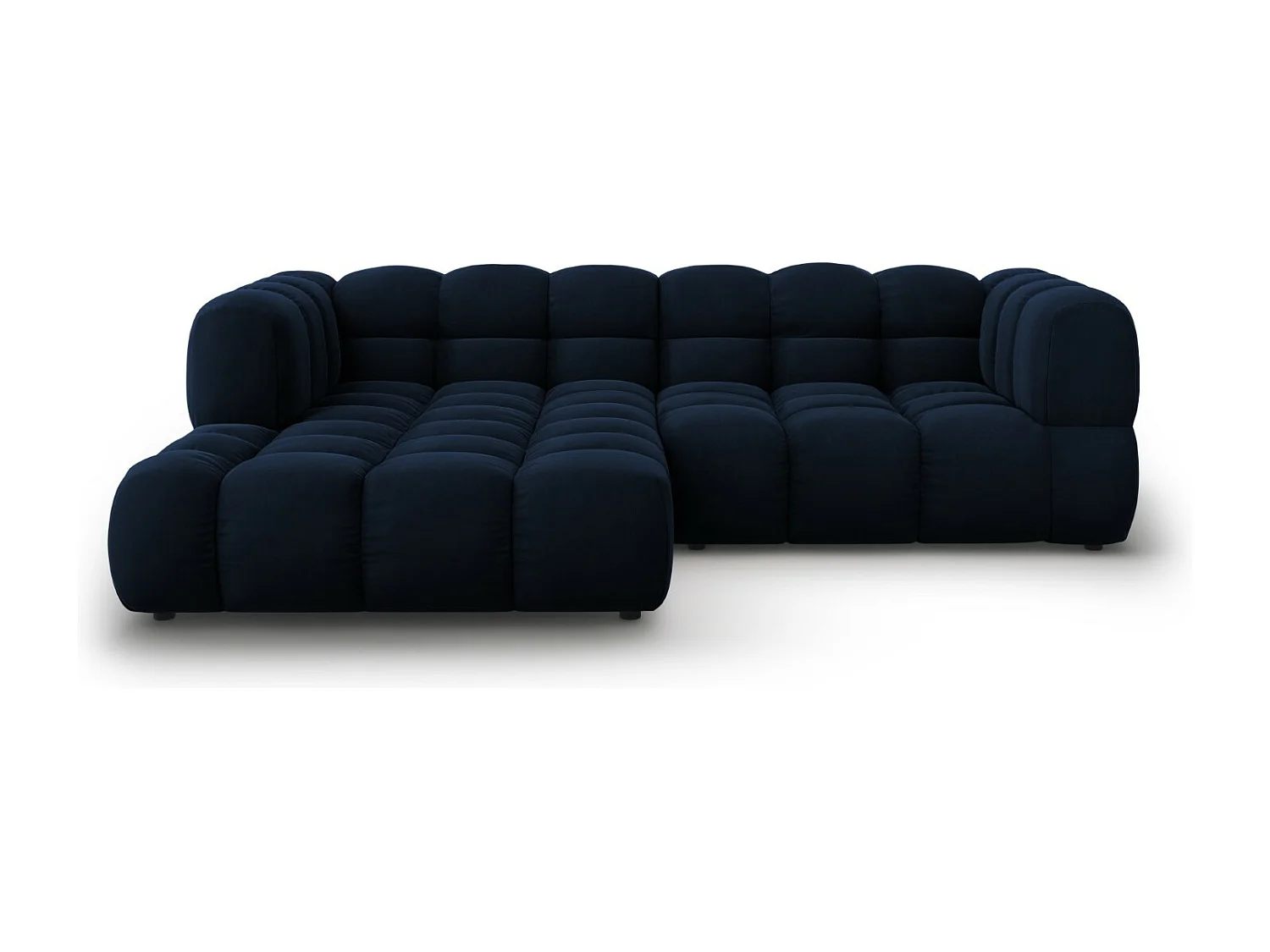Cosmopolitan Design – Narożnik lewy panoramiczny, „Sky” 3 miejsca welur, błękit królewski – 244x162x75cm 3743141