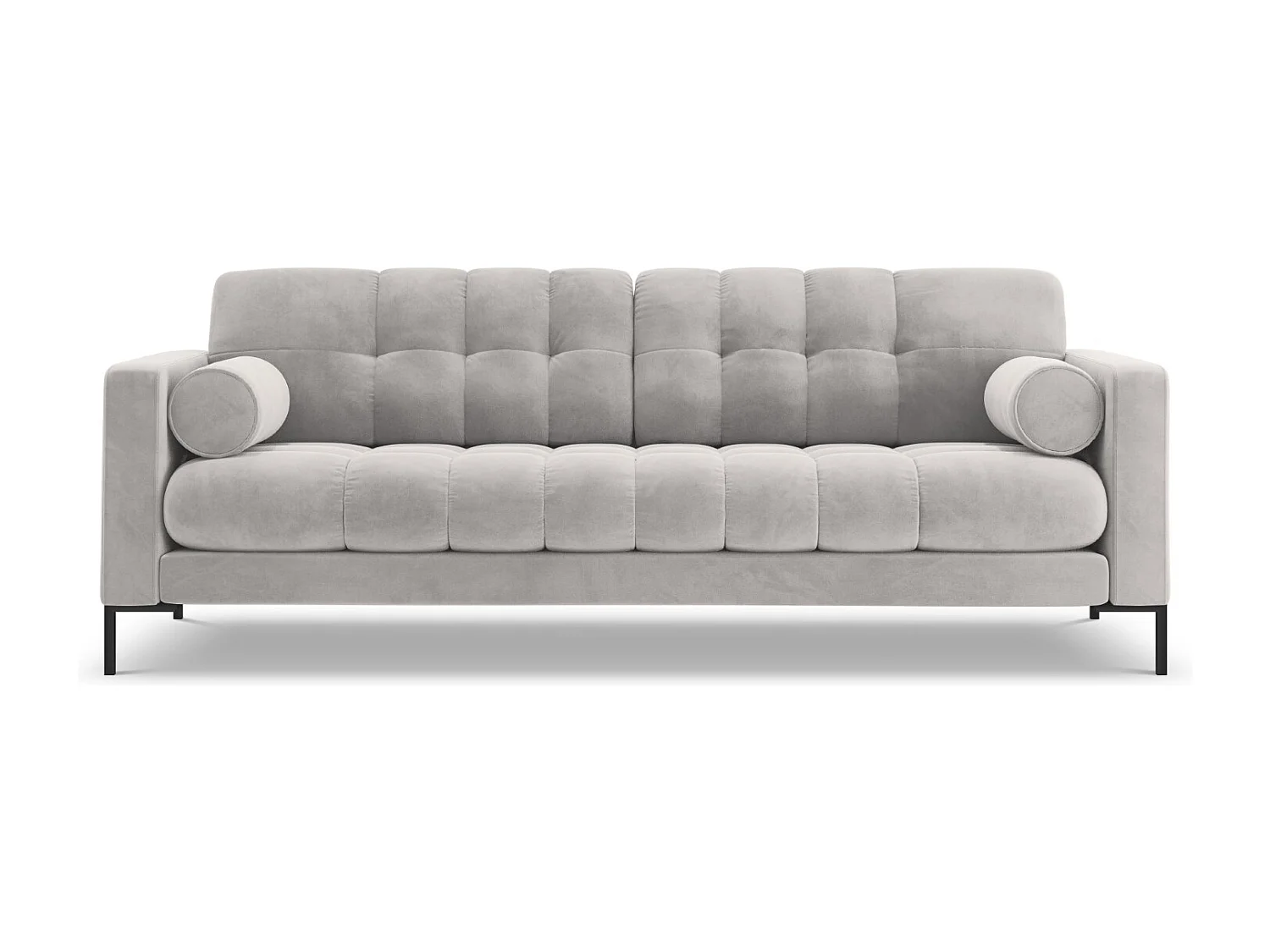Cosmopolitan Design - Sofa, "Bali" 3 miejsca welur, srebrny - 177x92x75cm 3743150 - obrazek 1