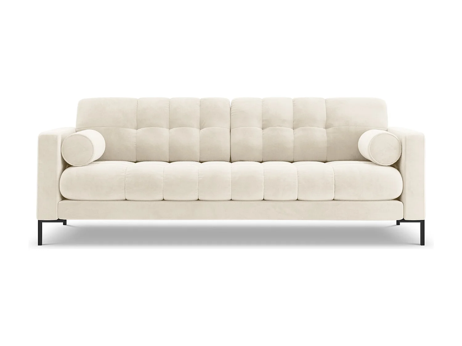 Cosmopolitan Design - Sofa, "Bali" 3 miejsca welur, beż jasny - 177x92x75cm 3743165 - obrazek 1