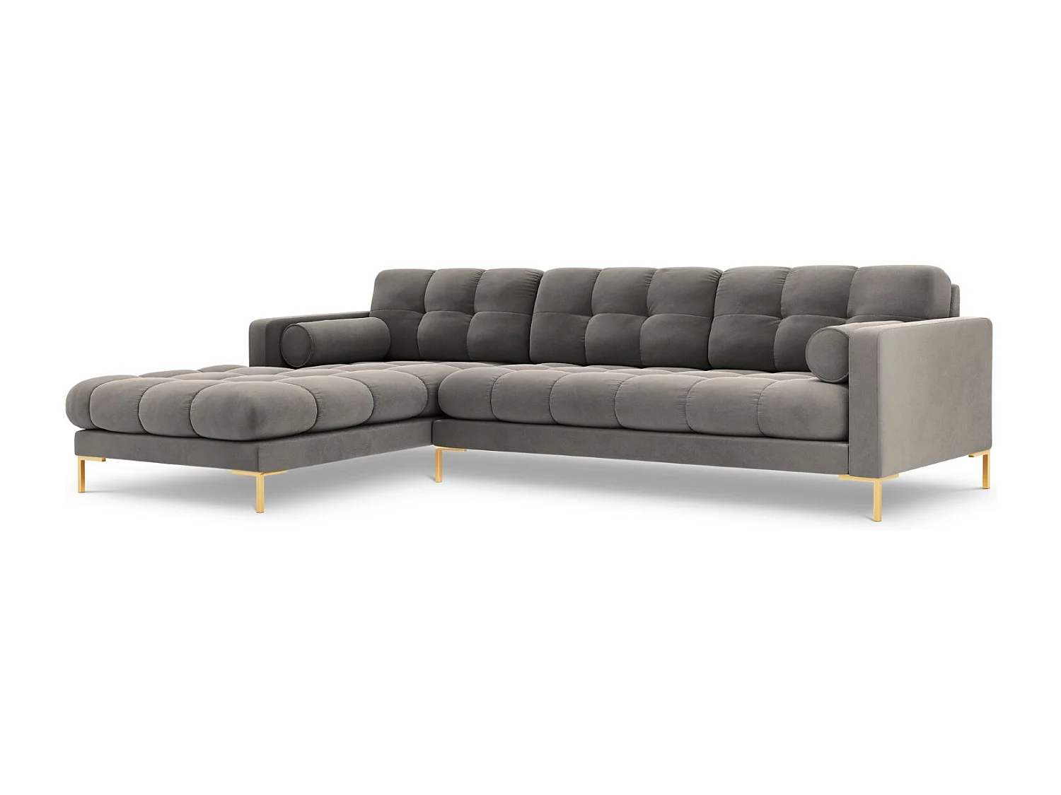 Cosmopolitan Design - Narożnik lewy, "Bali" 5 miejsc welur, szary jasny - 293x185x75cm 3743167 - obrazek 1