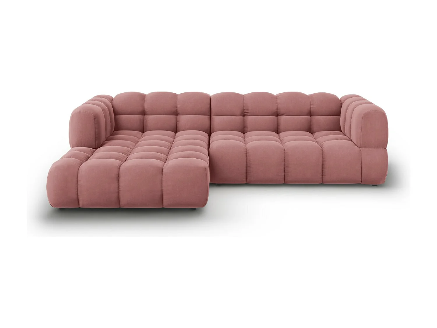 Cosmopolitan Design – Narożnik lewy panoramiczny, „Sky” 4 miejsca welur, łosoś – 272x162x75cm 3743176