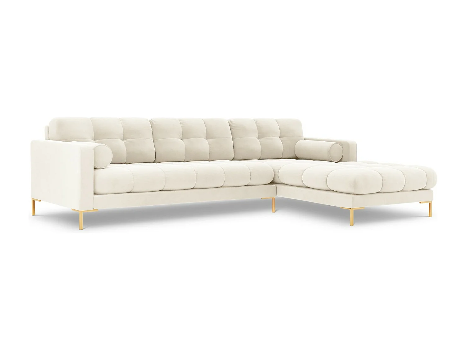 Cosmopolitan Design - Narożnik prawy, "Bali" 5 miejsc welur, beż jasny - 293x185x75cm 3743170 - obrazek 1