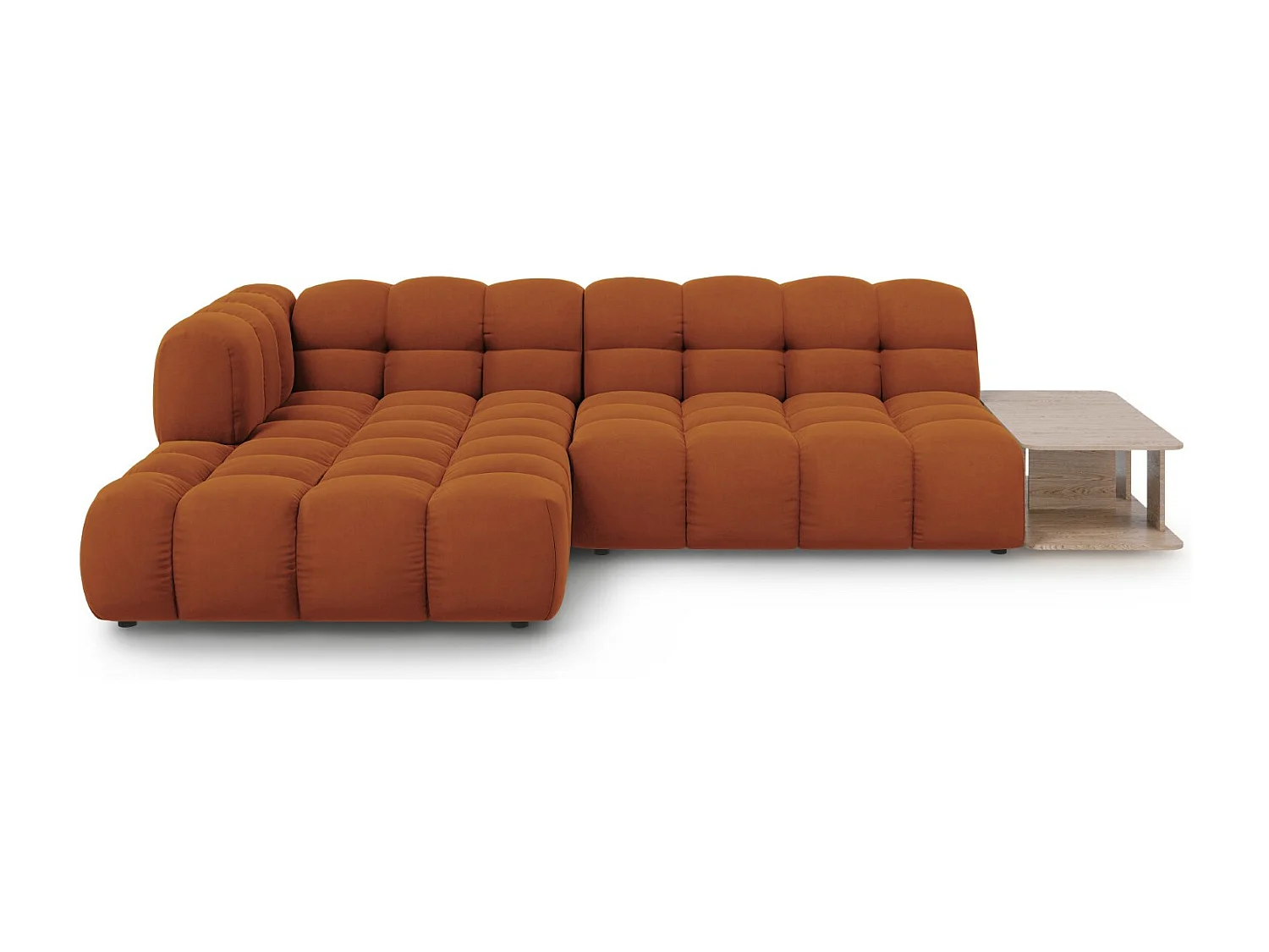 Cosmopolitan Design – Narożnik lewy panoramiczny, „Sky” 4 miejsca welur, terakota – 297x162x75cm 3743237