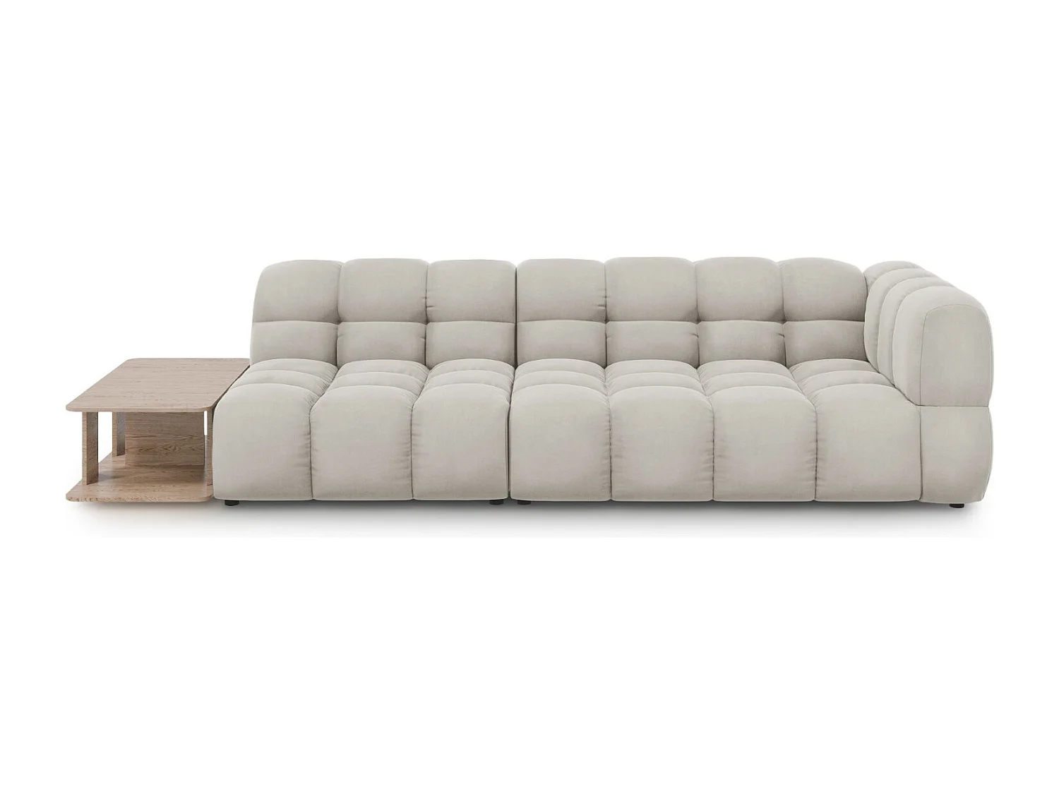 Cosmopolitan Design - Sofa modułowa bok lewy, "Sky" 4 miejsca welur, beż jasny - 297x102x75cm 3743247 - obrazek 1