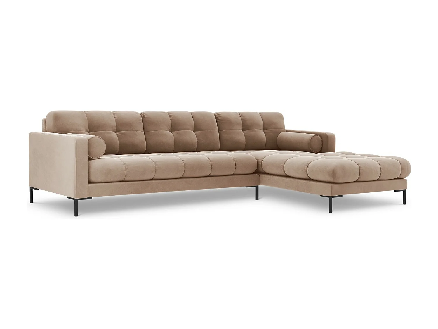 Cosmopolitan Design - Narożnik prawy, "Bali" 5 miejsc welur, beż - 293x185x75cm 3743252 - obrazek 1