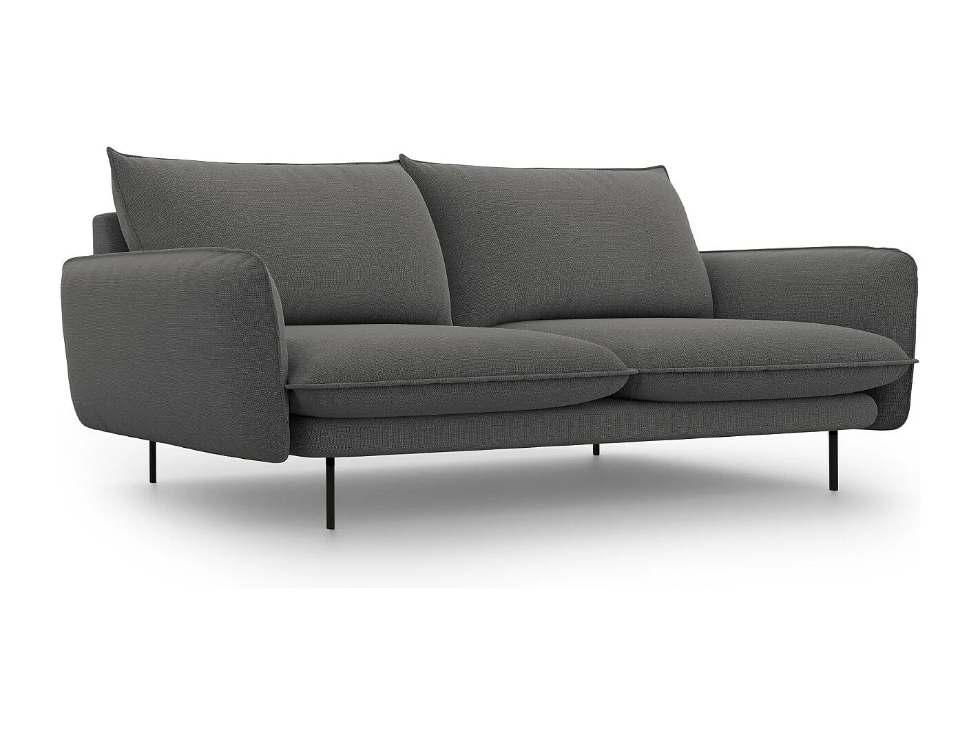 Cosmopolitan Design - Sofa, "Vienna" 3 miejsca tkanina strukturalna, szary ciemny - 200x92x95cm 3743310 - obrazek 1