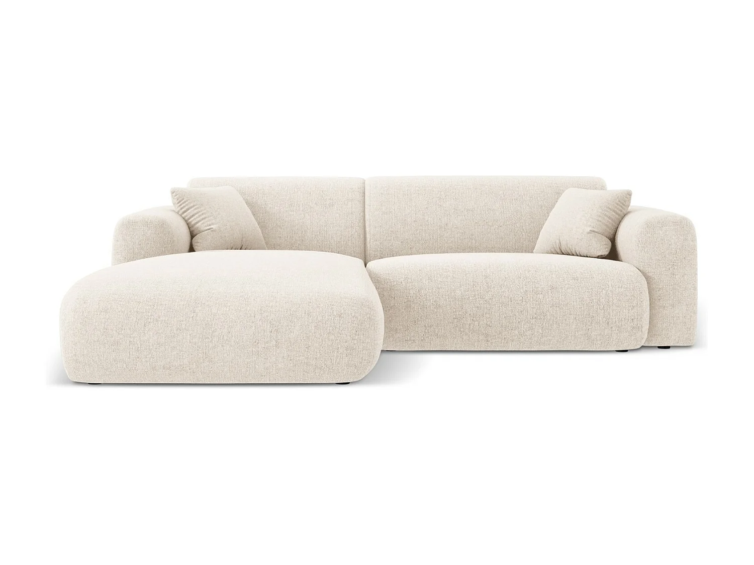 Cosmopolitan Design - Narożnik lewy, "Nolio" 4 miejsca szenil, beż jasny - 235x170x72cm 3743316 - obrazek 1