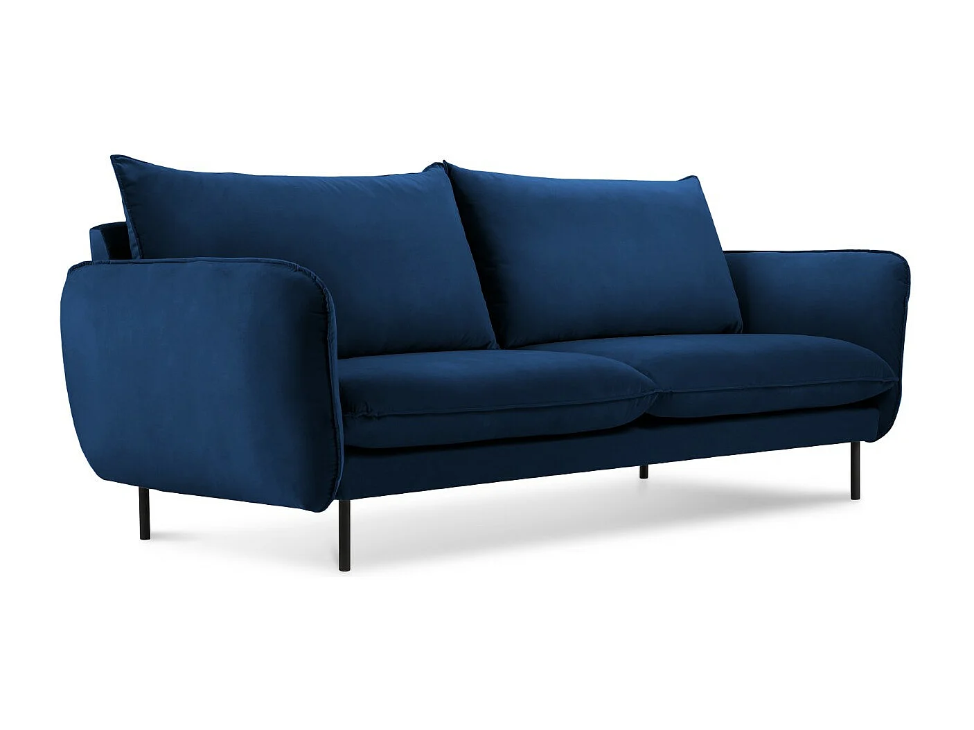 Cosmopolitan Design - Sofa, "Vienna" 2 miejsca welur, błękit królewski - 160x92x95cm 3743337 - obrazek 1
