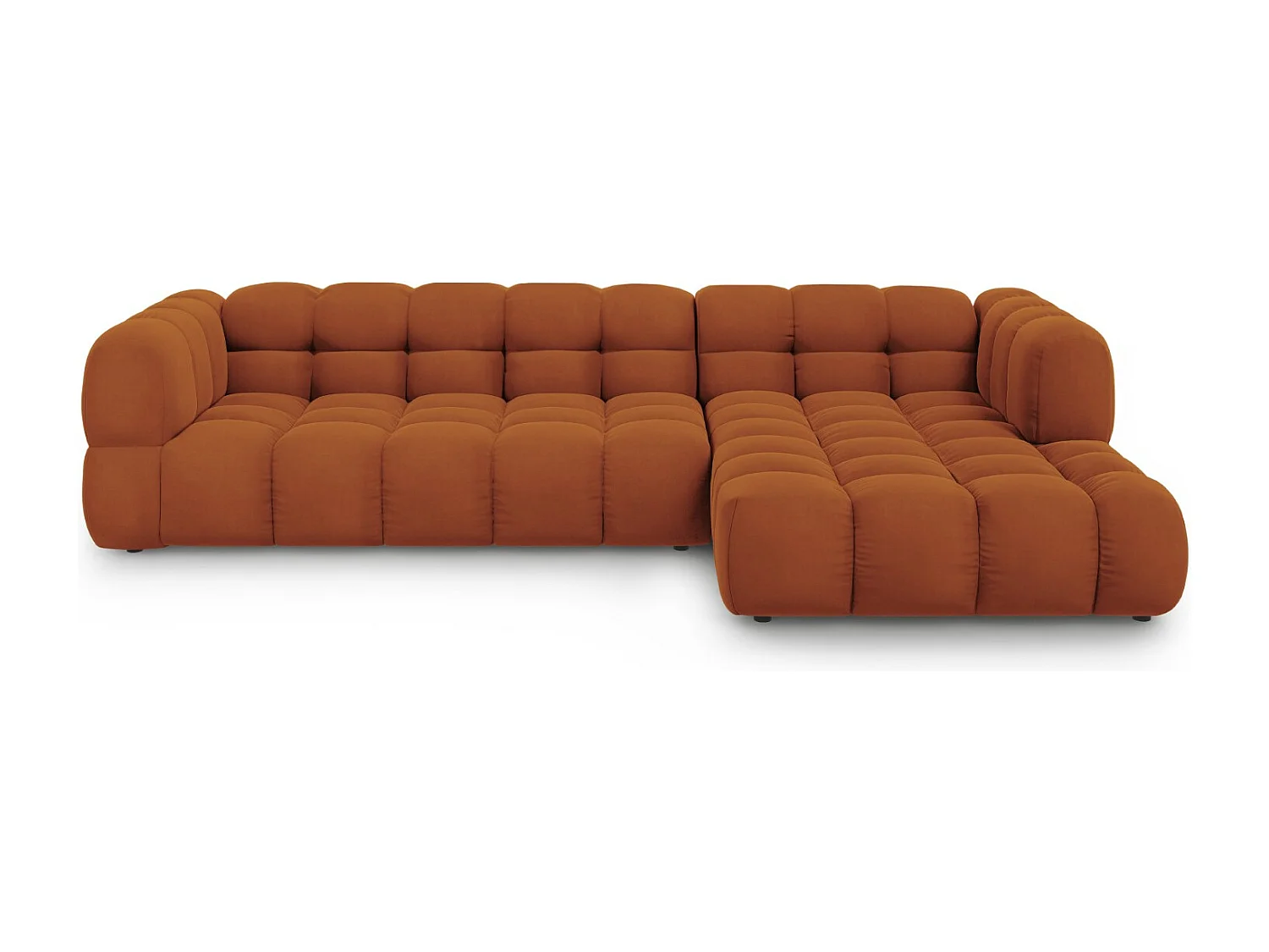 Cosmopolitan Design - Narożnik prawy panoramiczny, "Sky" 4 miejsca welur, terakota - 300x162x75cm 3743342 - obrazek 1