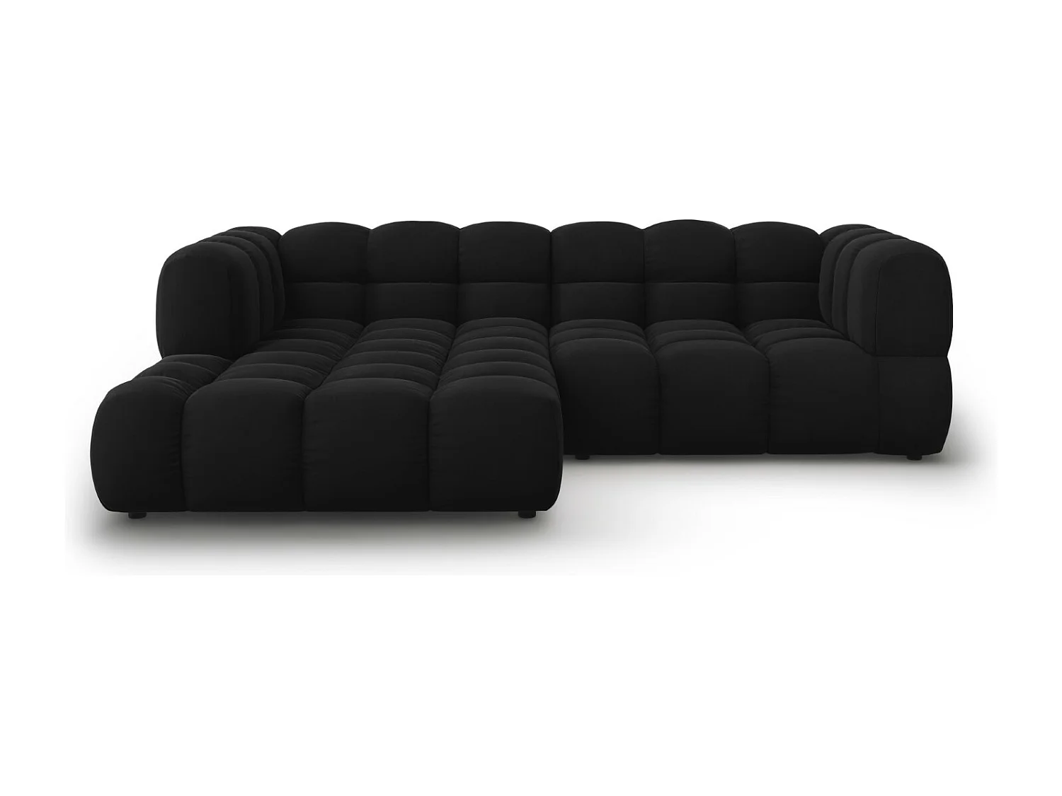 Cosmopolitan Design – Narożnik lewy panoramiczny, „Sky” 3 miejsca welur, czarny – 244x162x75cm 3743354
