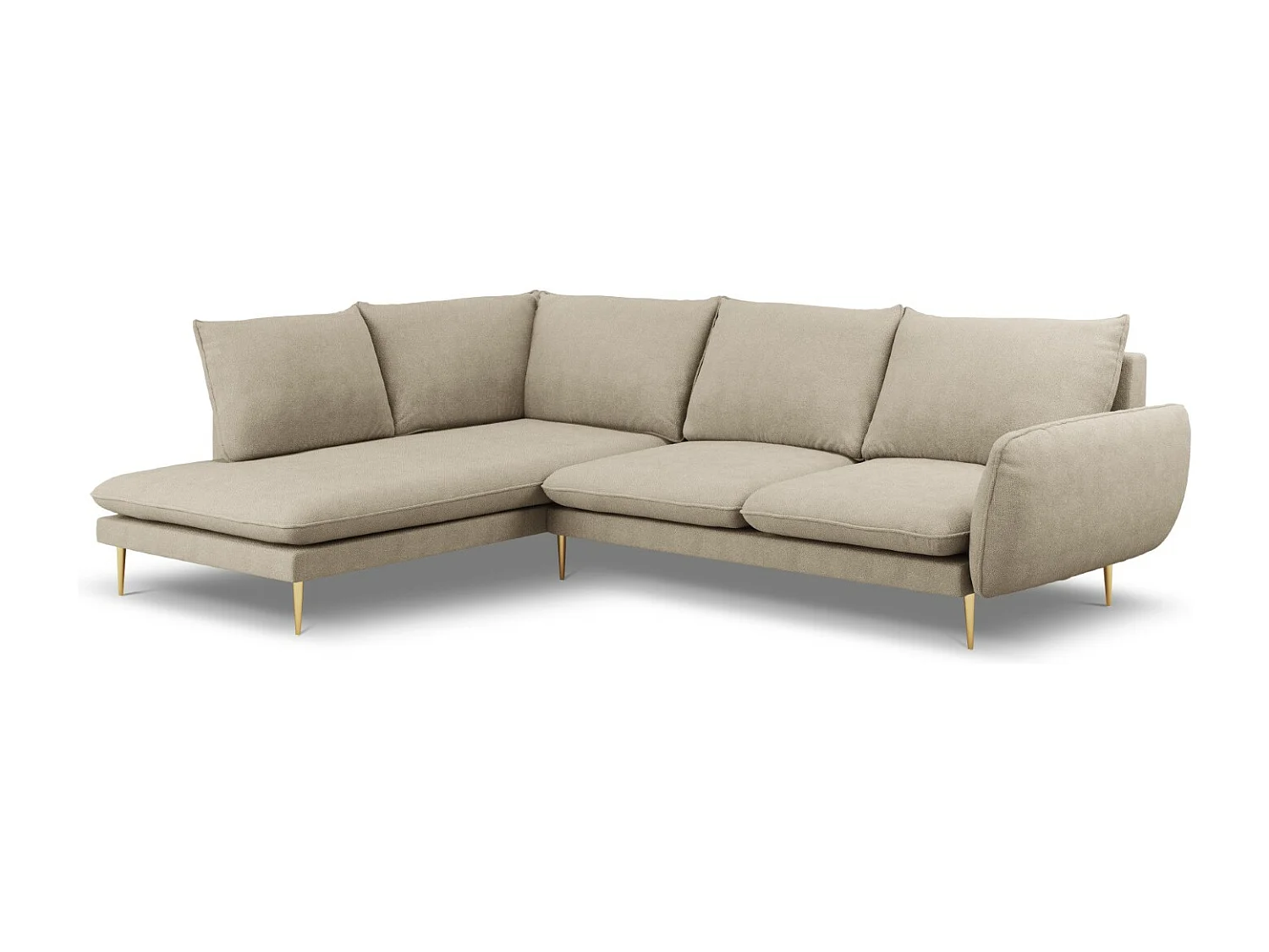 Cosmopolitan Design - Narożnik lewy, "Vienna" 6 miejsc tkanina strukturalna, beż - 275x185x95cm 3743362 - obrazek 1