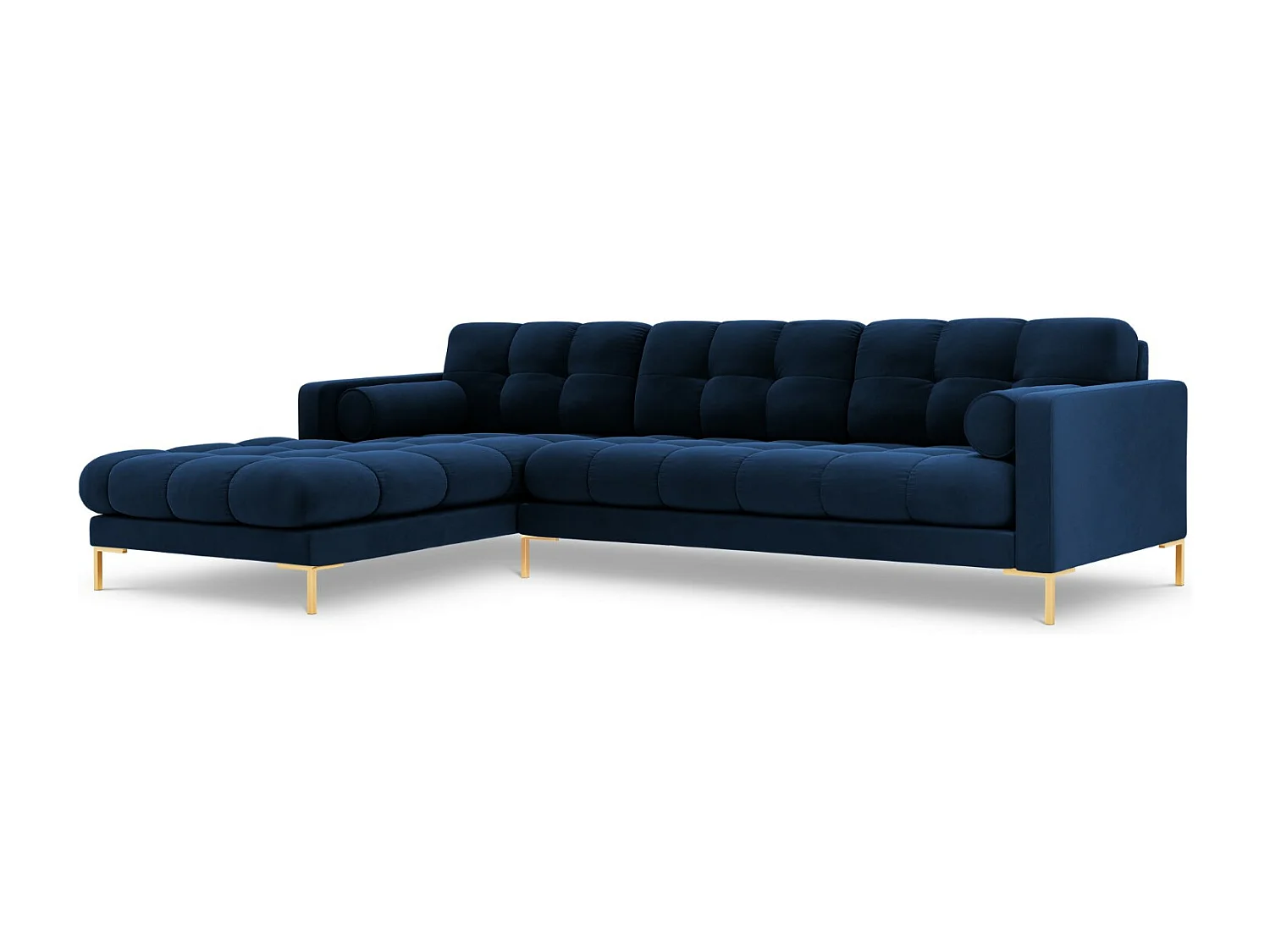 Cosmopolitan Design - Narożnik lewy, "Bali" 5 miejsc welur, błękit królewski - 293x185x75cm 3743381 - obrazek 1