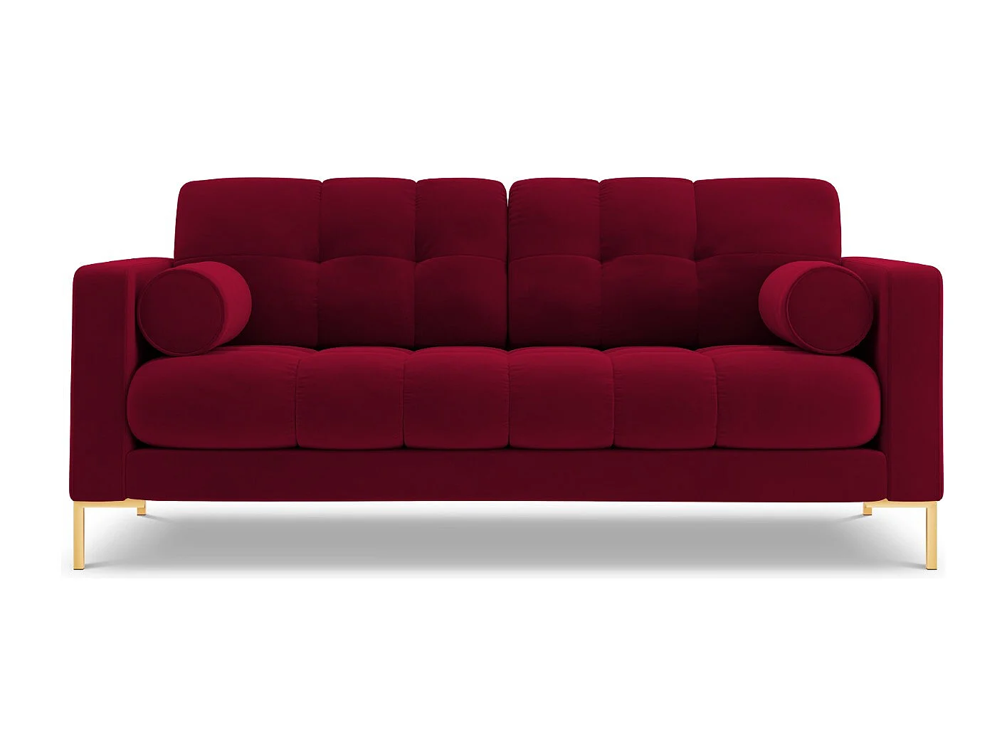 Cosmopolitan Design - Sofa, "Bali" 2 miejsca welur, czerwony - 152x92x75cm 3743385 - obrazek 1