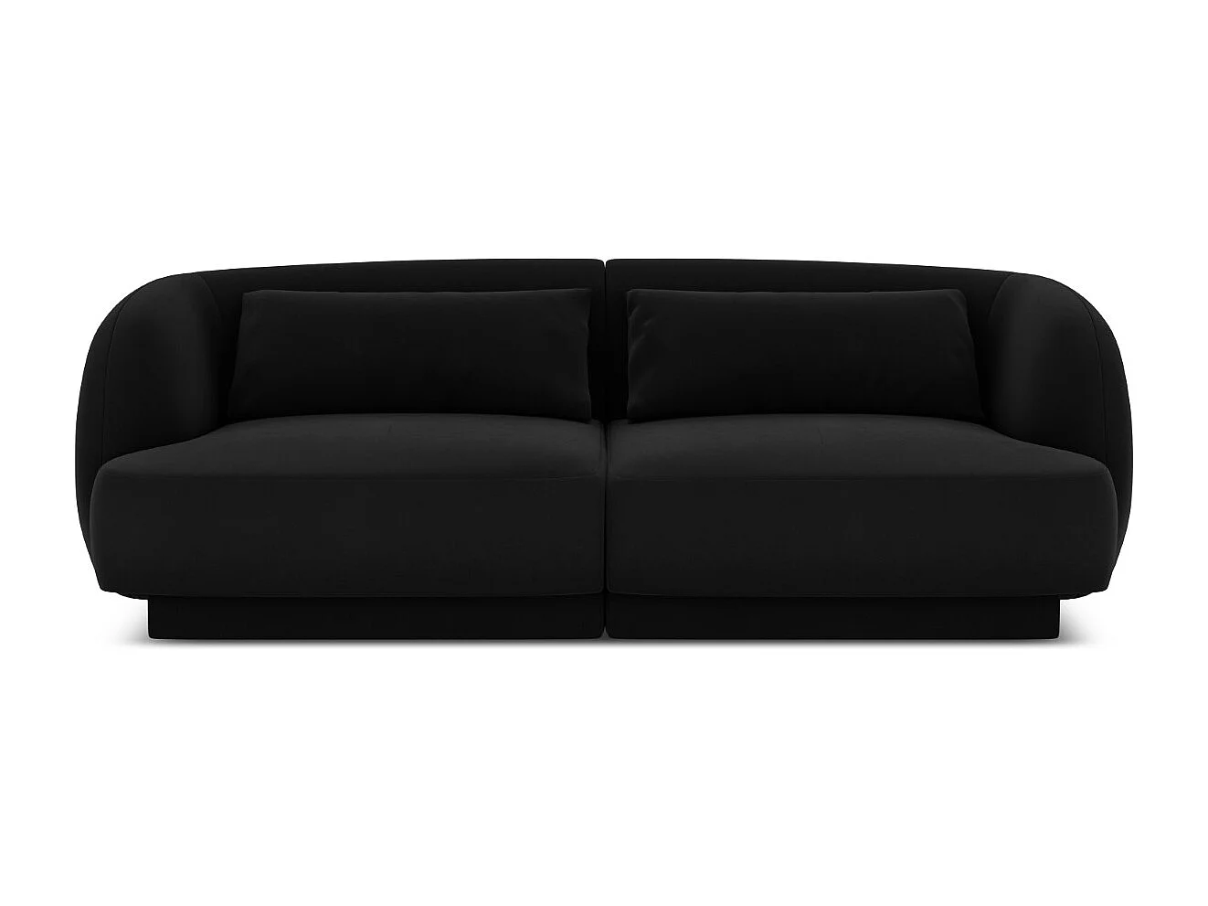Cosmopolitan Design - Sofa, "Tulum" 2 miejsca welur, czarny - 180x90x70cm 3743400 - obrazek 1
