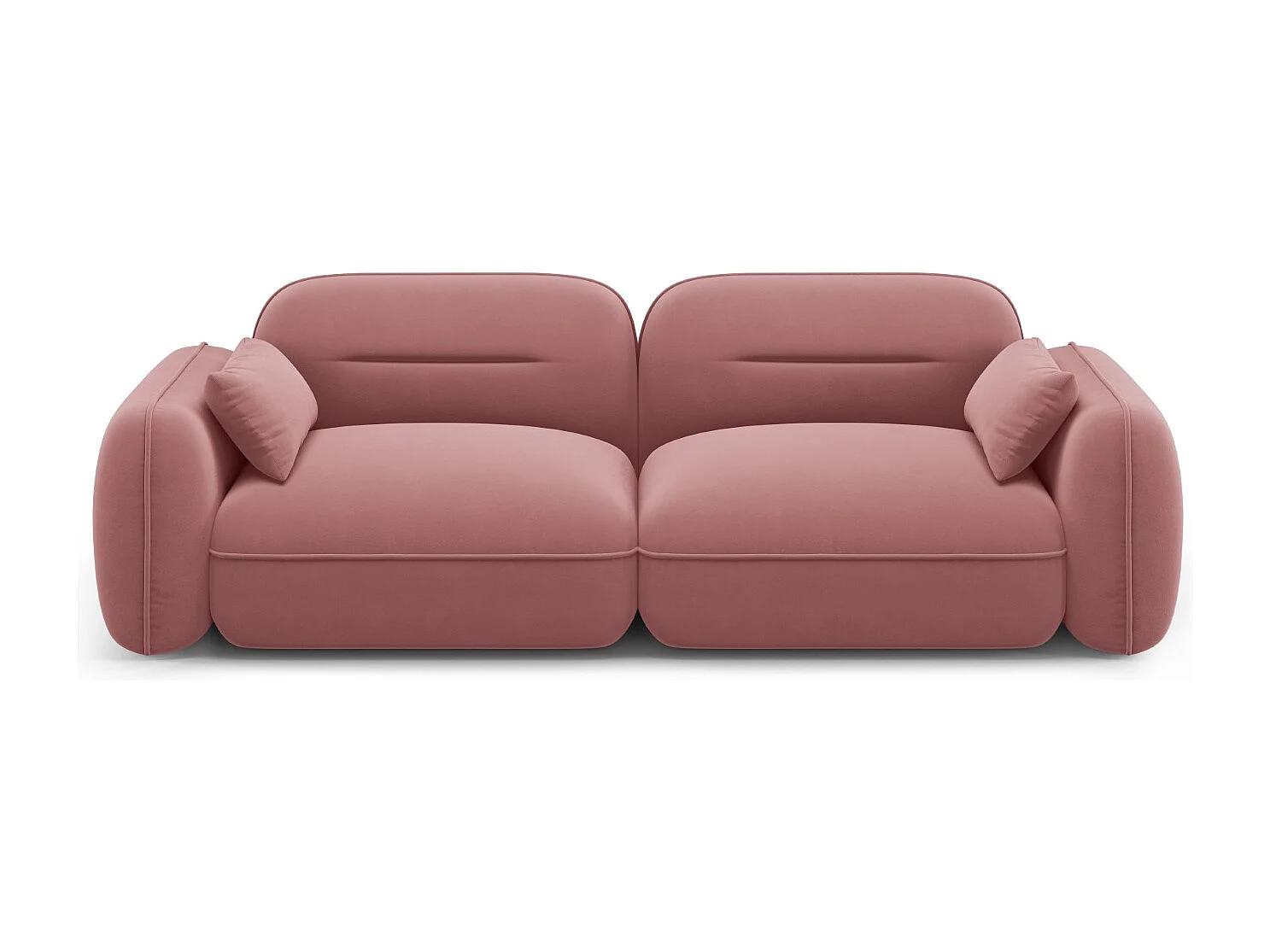 Cosmopolitan Design - Sofa modułowa, "Sydney" 3 miejsca welur, łosoś - 230x90x70cm 3743407 - obrazek 1