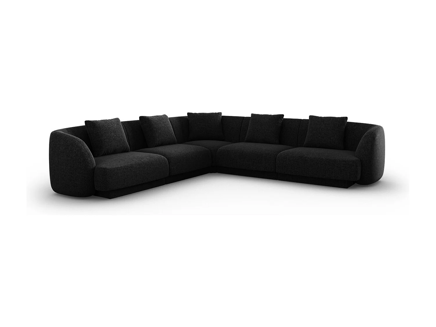 Cosmopolitan Design - Narożnik symetryczny, "Tulum" 5 miejsc szenil, czarny - 255x255x70cm 3743431 - obrazek 1