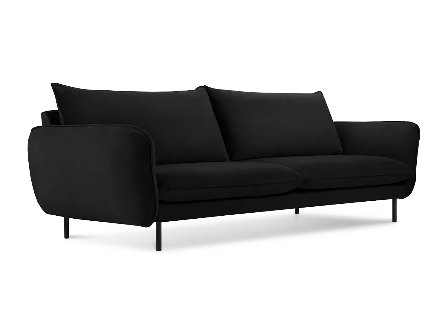 Cosmopolitan Design - Sofa, "Vienna" 4 miejsca welur, czarny - 230x92x95cm 3743444 - obrazek 1