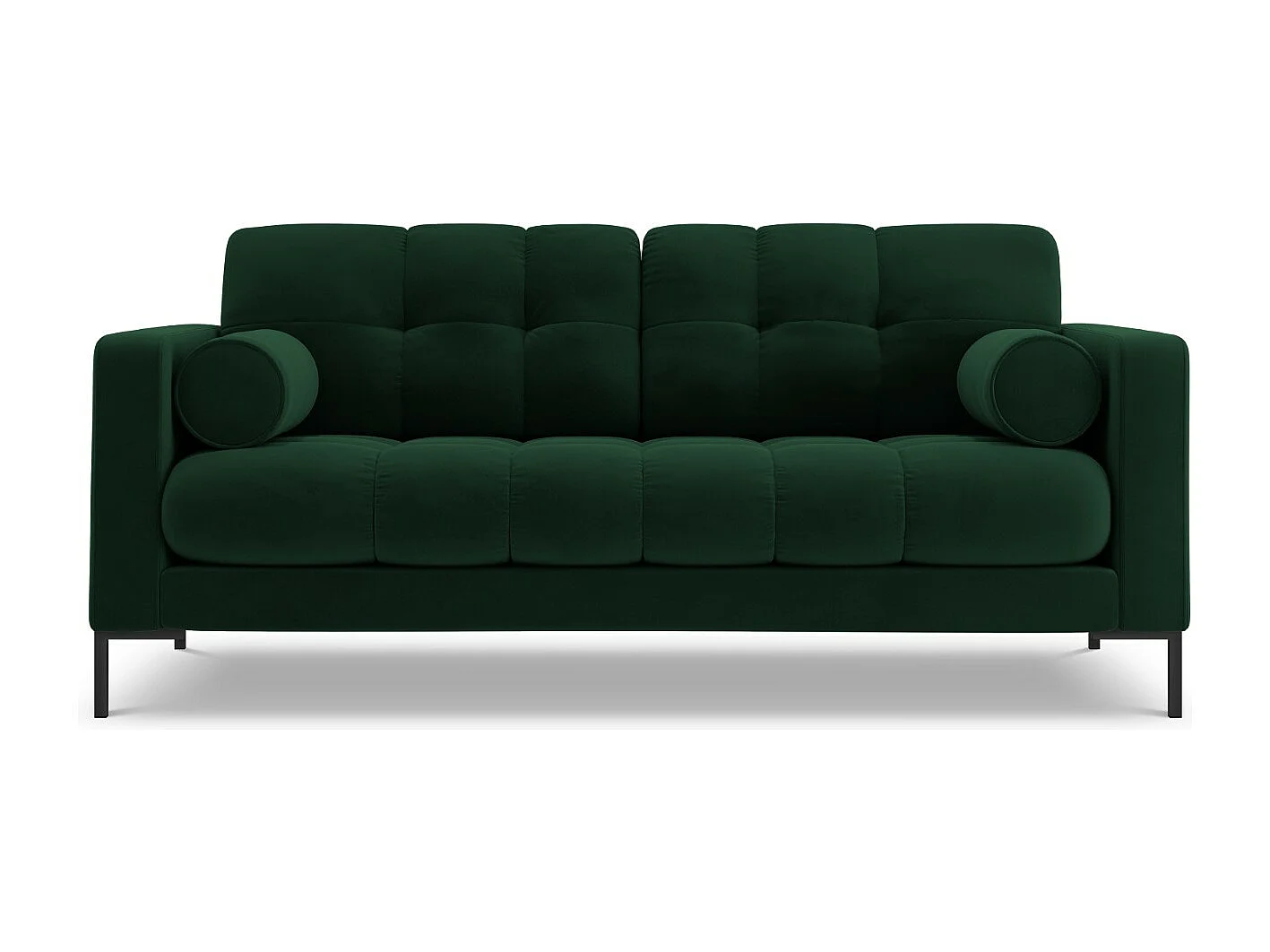 Cosmopolitan Design - Sofa, "Bali" 2 miejsca welur, zielony butelkowy - 152x92x75cm 3743446 - obrazek 1